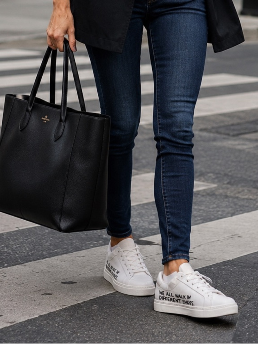 Kenneth Cole White Low-Top Sneakers with Black Script